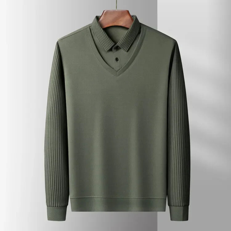 Heren Comfortabel herenpolo met ingebouwde kraaglook