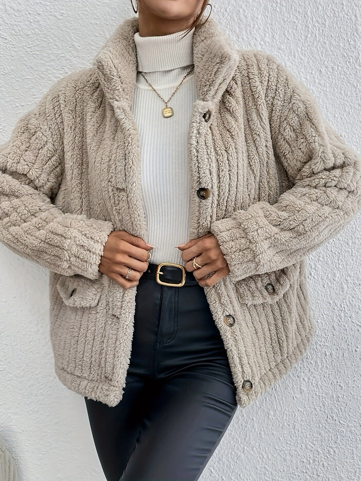 Nova | Dubbelzijdige Fluwelen Knopen Cardigan