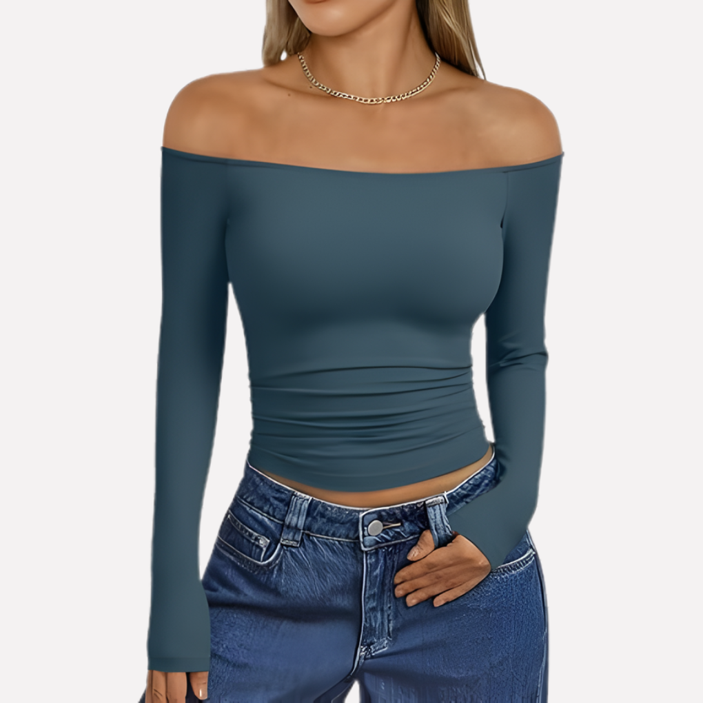 Vrouwen Off-The-Shoulder Lange Mouwen Top