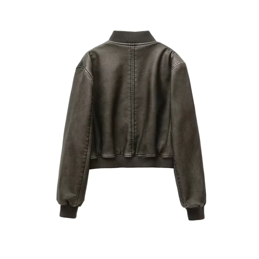 Nova – Faux Leren Bomberjack
