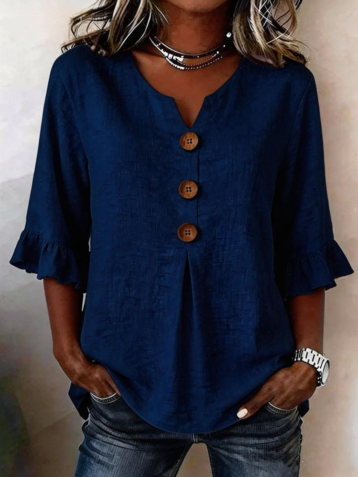 ROMANTISCHE BLOUSE MET RUFFLES VOOR VROUWEN