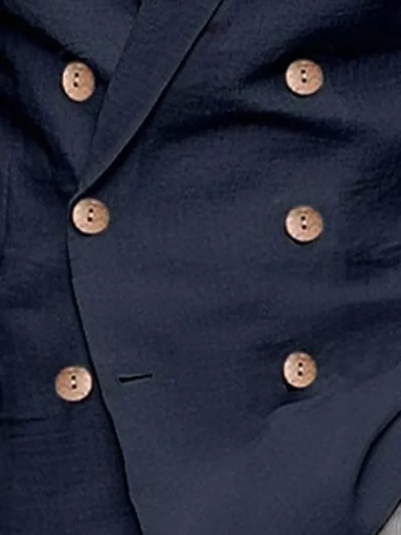 Slim fit blazer met houten knopen