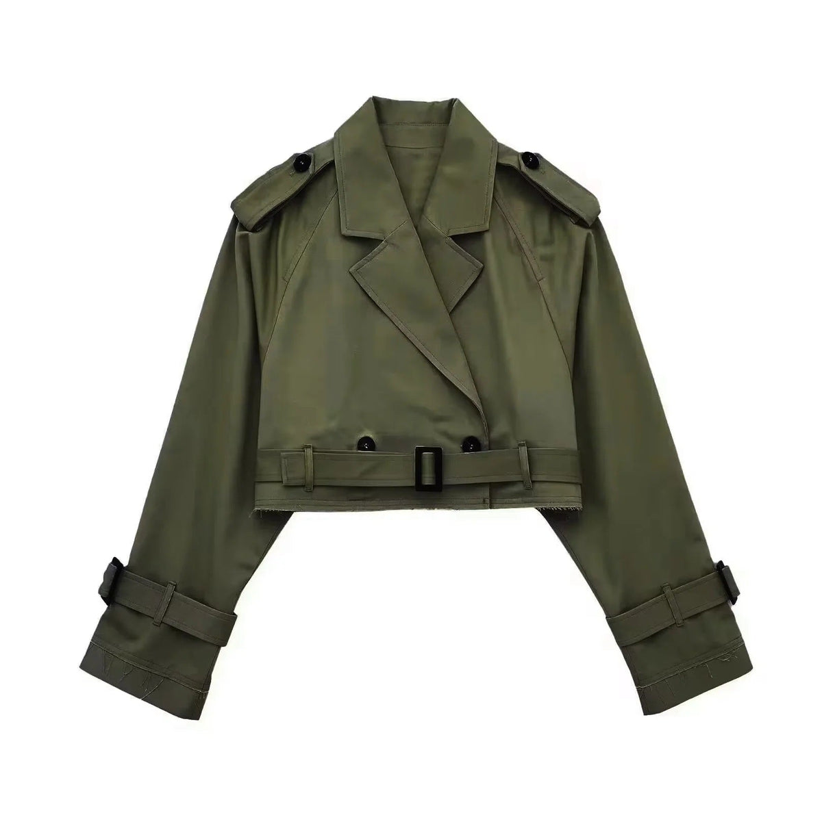 Trendy Korte Dames Trenchcoat Met Revers En Moderne Pasvorm