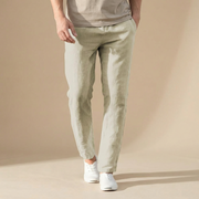 Linnen zomerbroek Heren Regular Fit Ademend materiaal Elastische taille