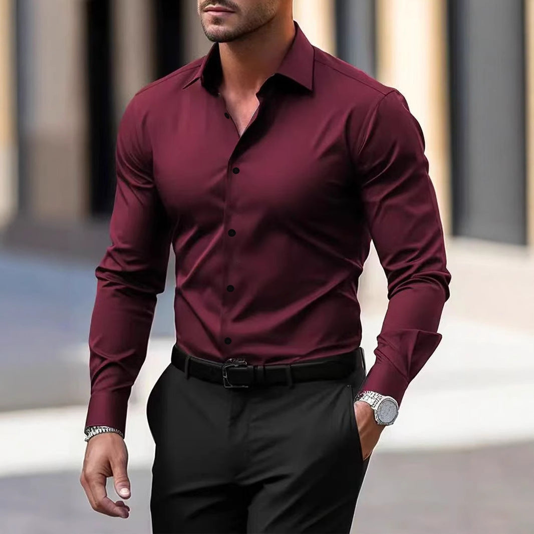 Elegant herenoverhemd met lange mouwen en kraag