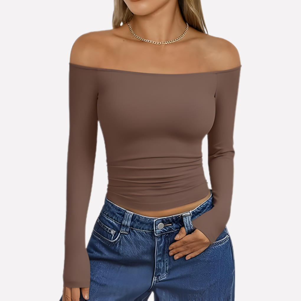 Vrouwen Off-The-Shoulder Lange Mouwen Top