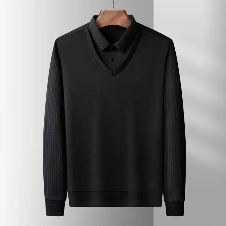 Heren Comfortabel herenpolo met ingebouwde kraaglook
