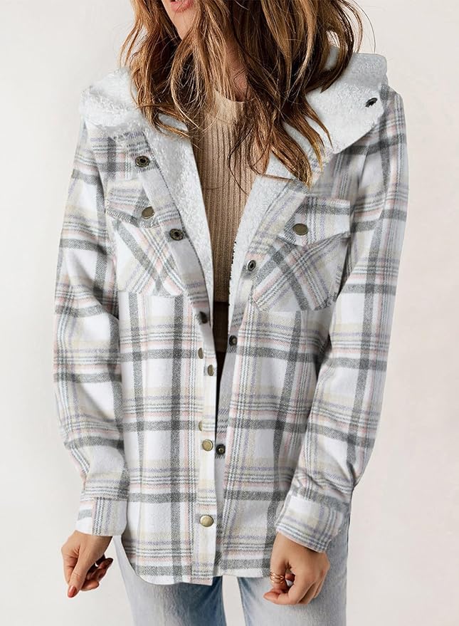 Elvessa Geruite Flanel Jas