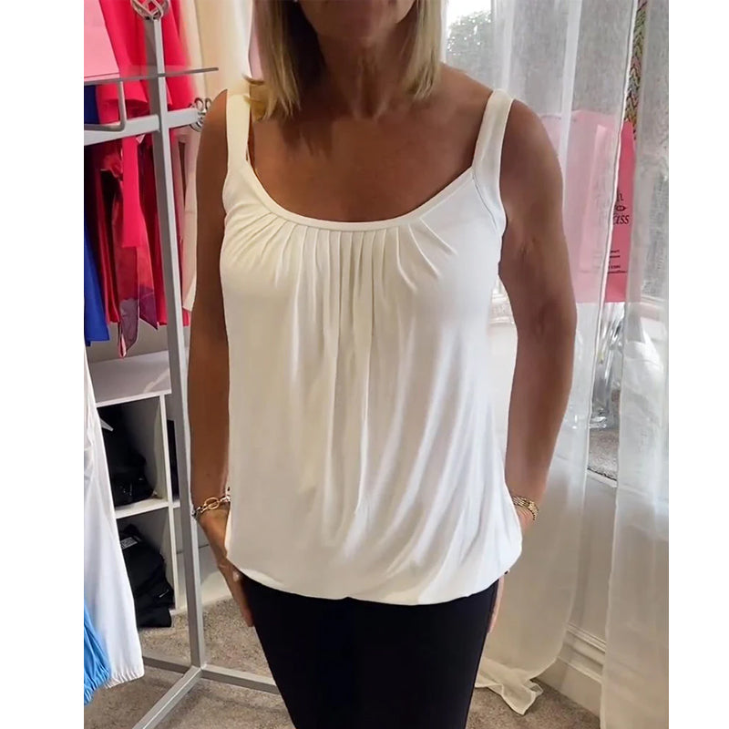 Dalia | Geplooide mouwloze top