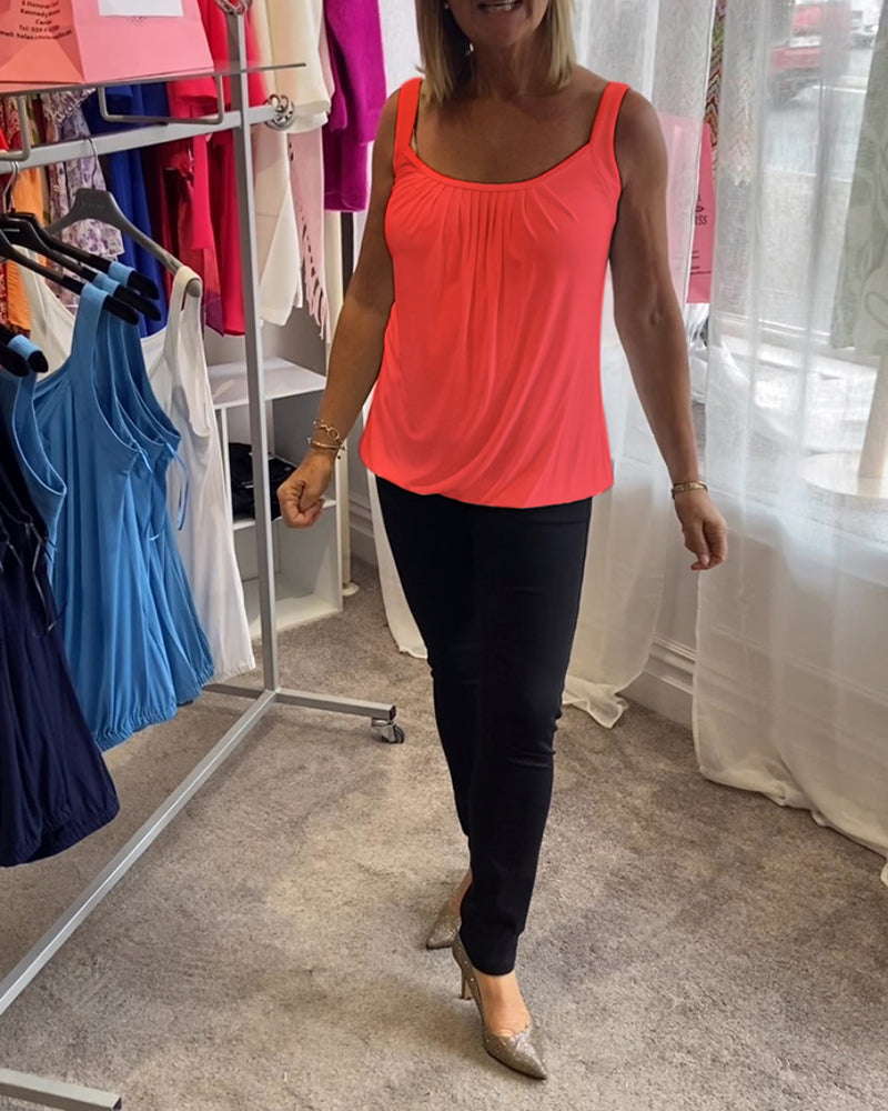 Dalia | Geplooide mouwloze top