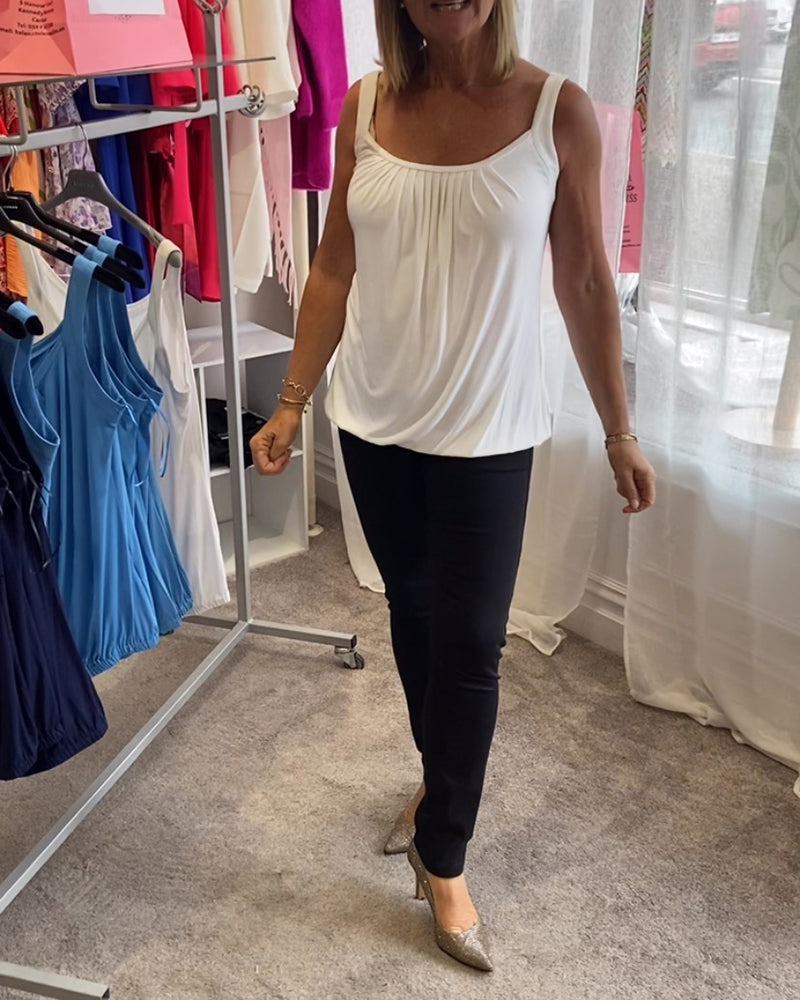 Dalia | Geplooide mouwloze top