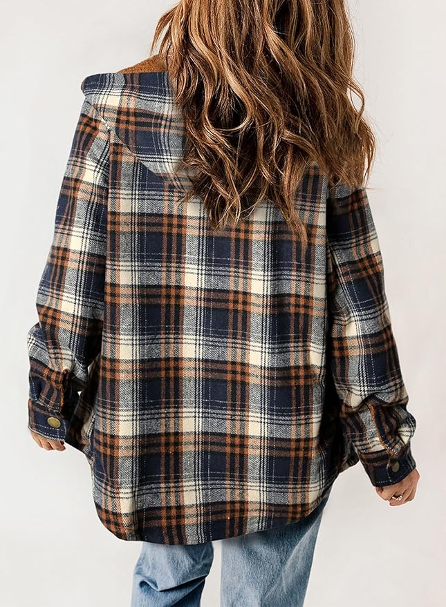 Elvessa Geruite Flanel Jas