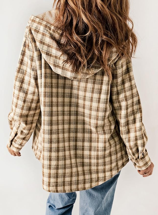 Elvessa Geruite Flanel Jas
