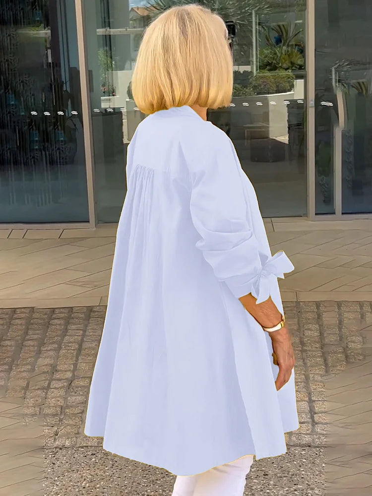 Elliora - Gathered Back Katoenen Shirt Jast