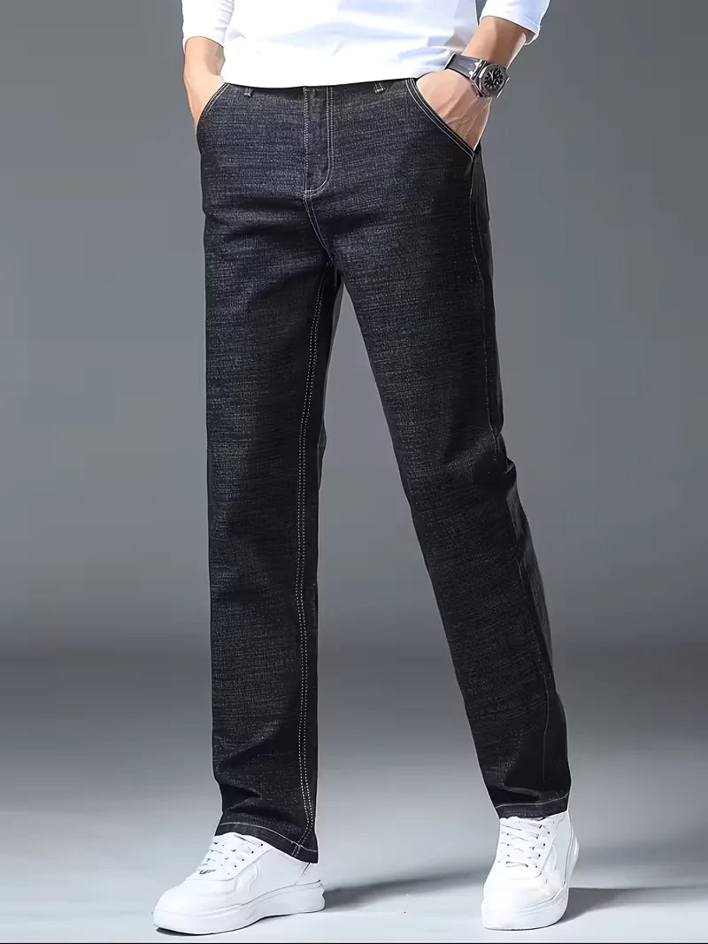 Straight jeans met zichtbare stiksels