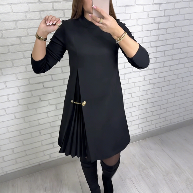 Elegante Mini Cocktailjurk Voor Dames Met Col En Plooidetail