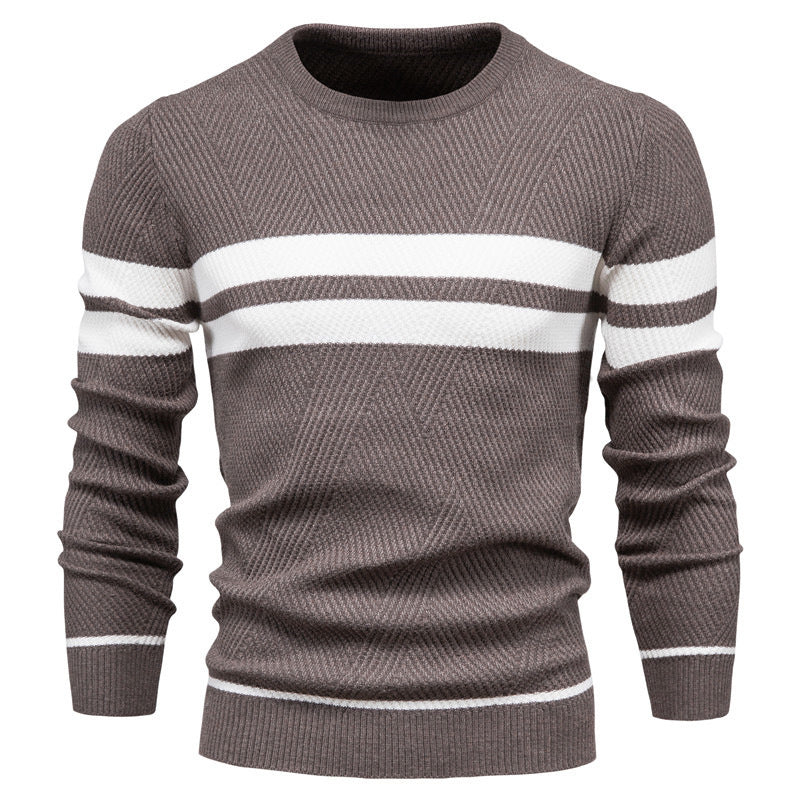Casual Gestreepte Trui Voor Mannen Met Regular Fit
