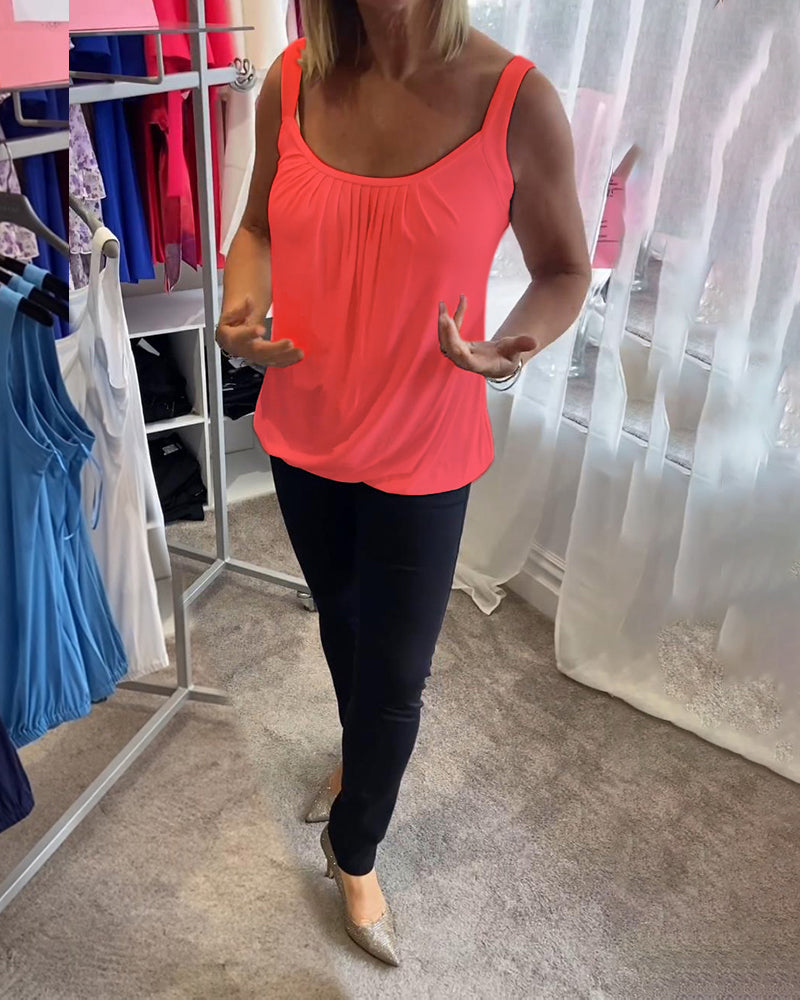 Dalia | Geplooide mouwloze top