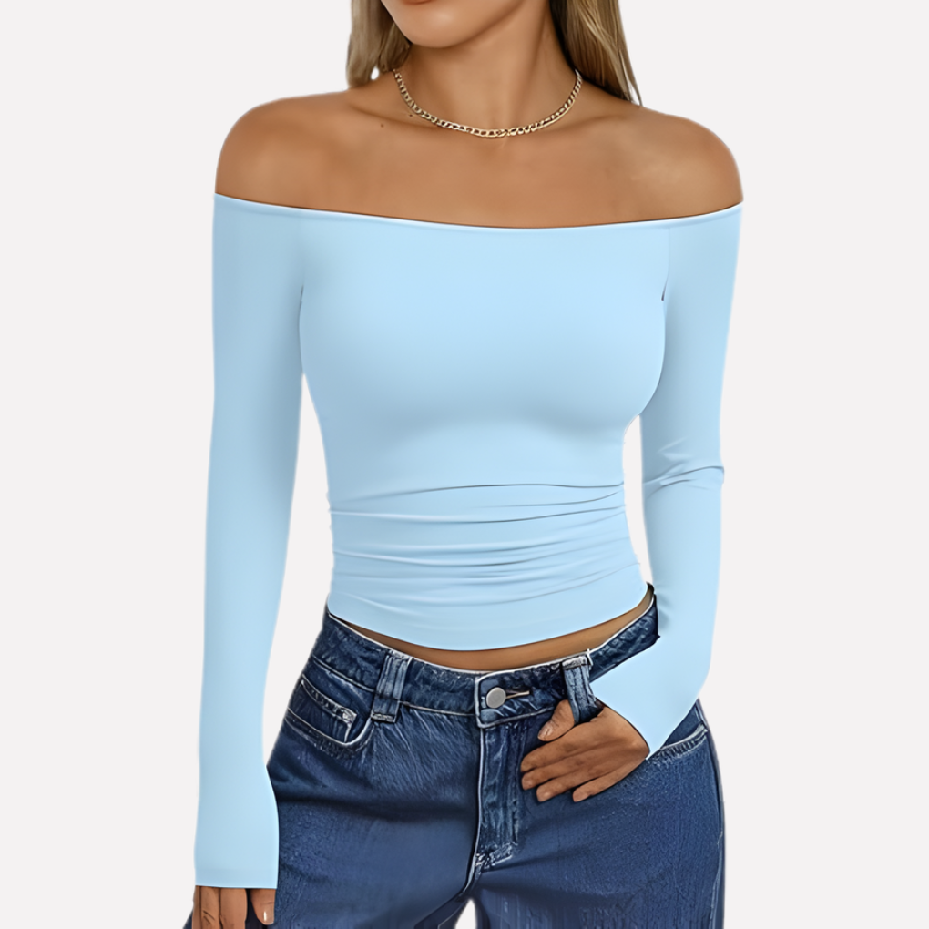 Vrouwen Off-The-Shoulder Lange Mouwen Top