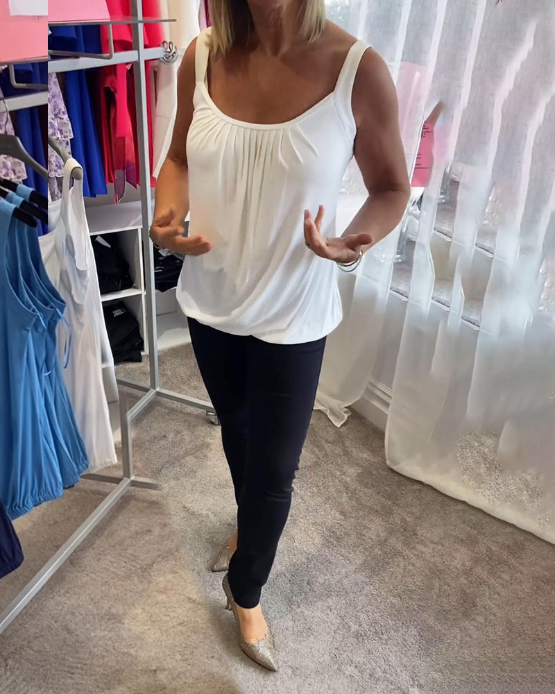 Dalia | Geplooide mouwloze top