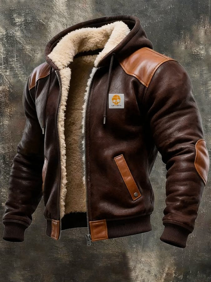 Frey | Winterblouson met verfijnde leerdetails
