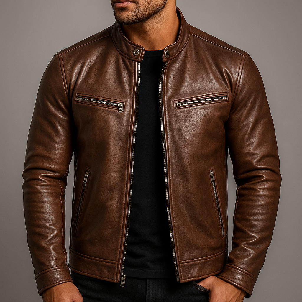 Heren Slim Fit Jas Met Rits Voor Lente En Zomer