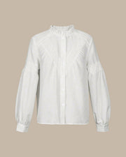 Casual Blouse Voor Dames Met Ruches En Gegolfde Textuur