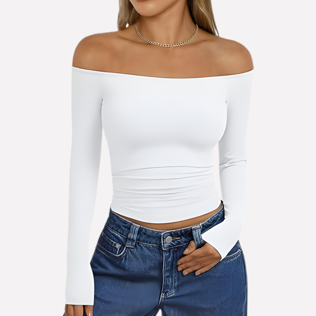 Vrouwen Off-The-Shoulder Lange Mouwen Top