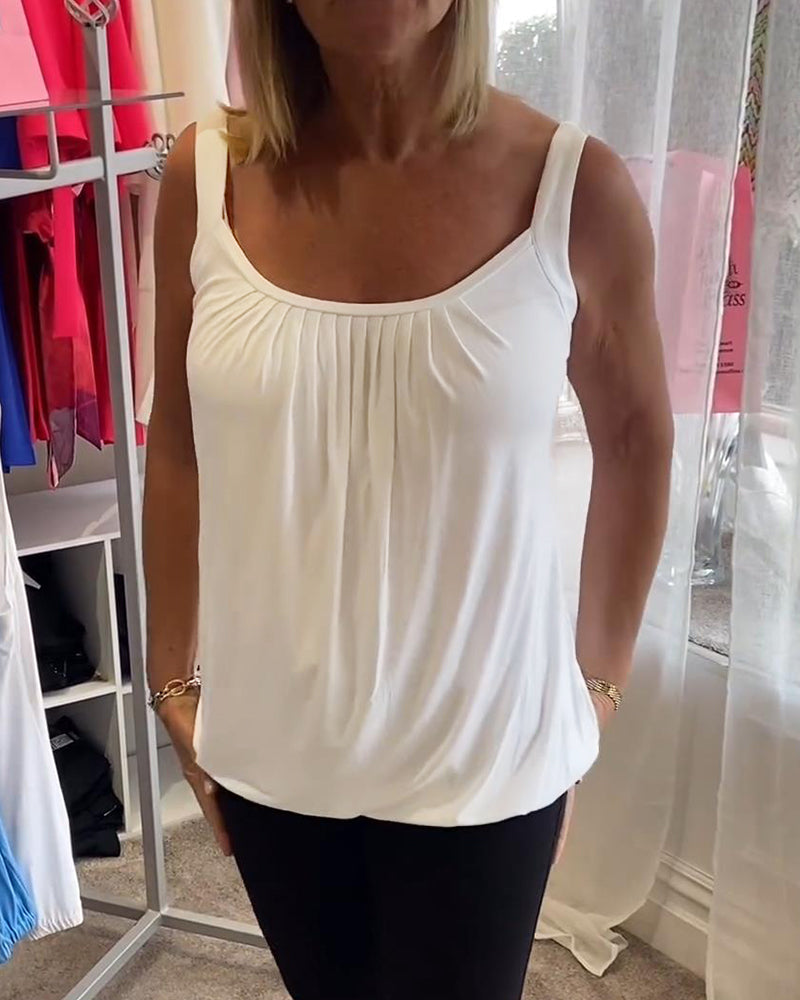 Dalia | Geplooide mouwloze top