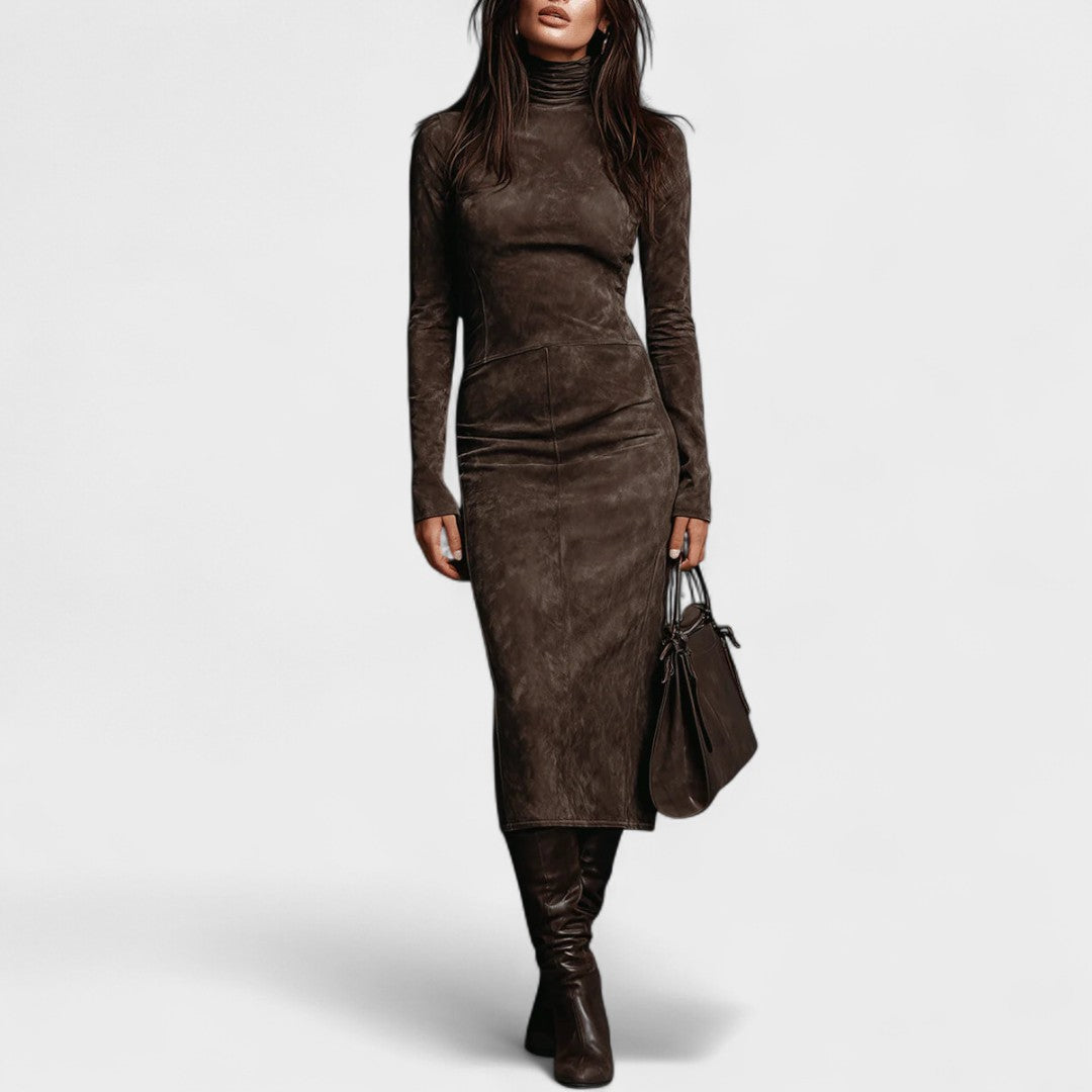 Arvielle | Elegante jurk in suèdestijl