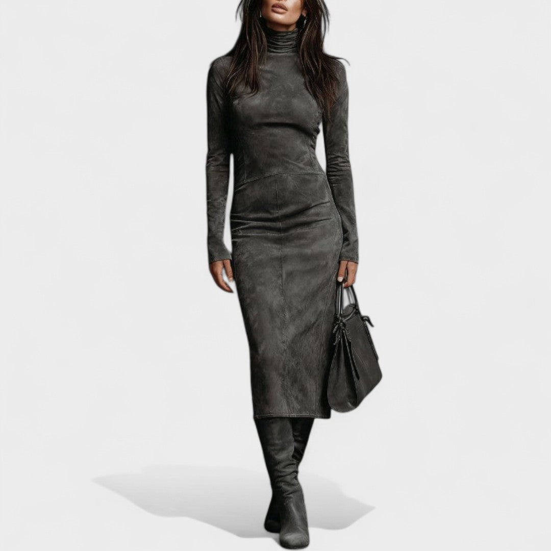 Arvielle | Elegante jurk in suèdestijl