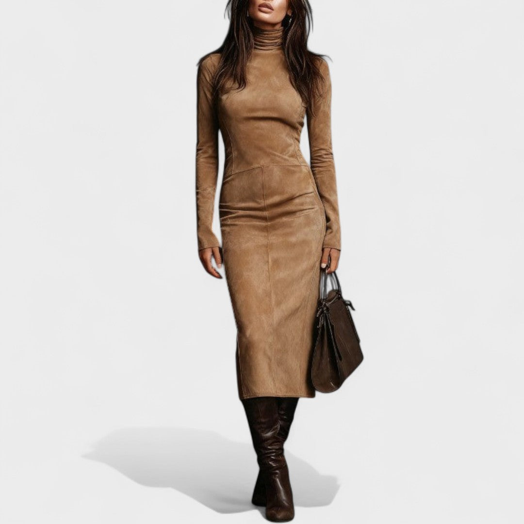 Arvielle | Elegante jurk in suèdestijl