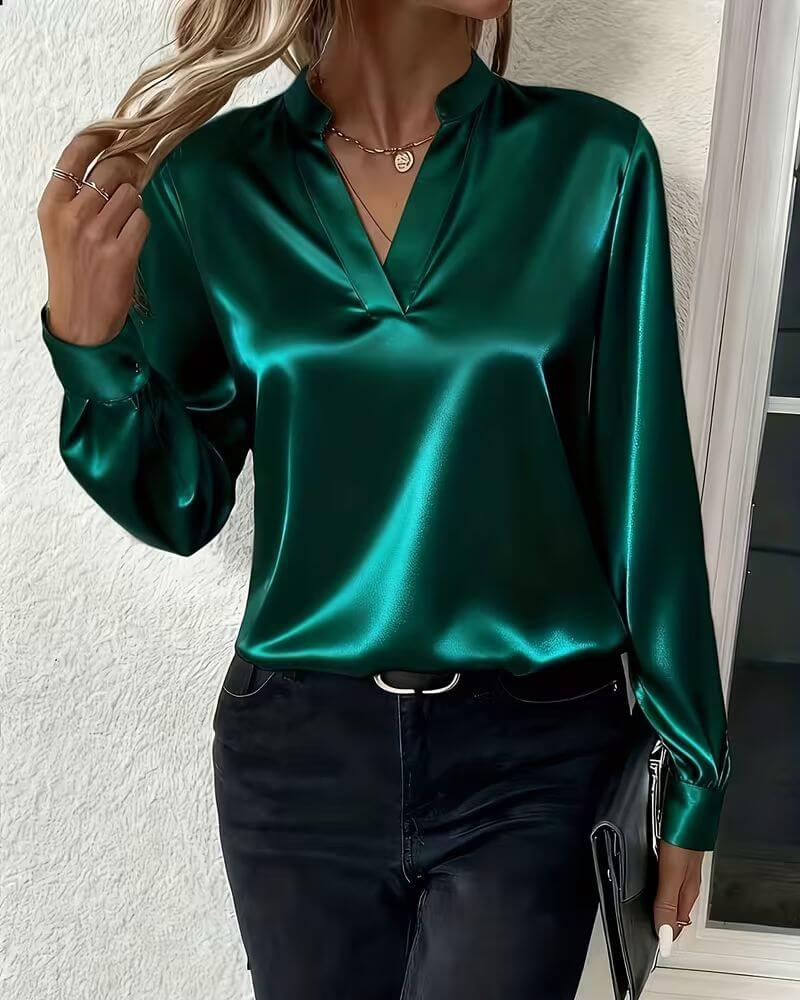 Joda | Elegante V-hals Lange Mouwen Top