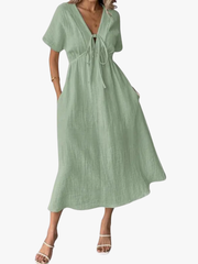 MAXI-JURK MET V-HALS VOOR VROUWEN