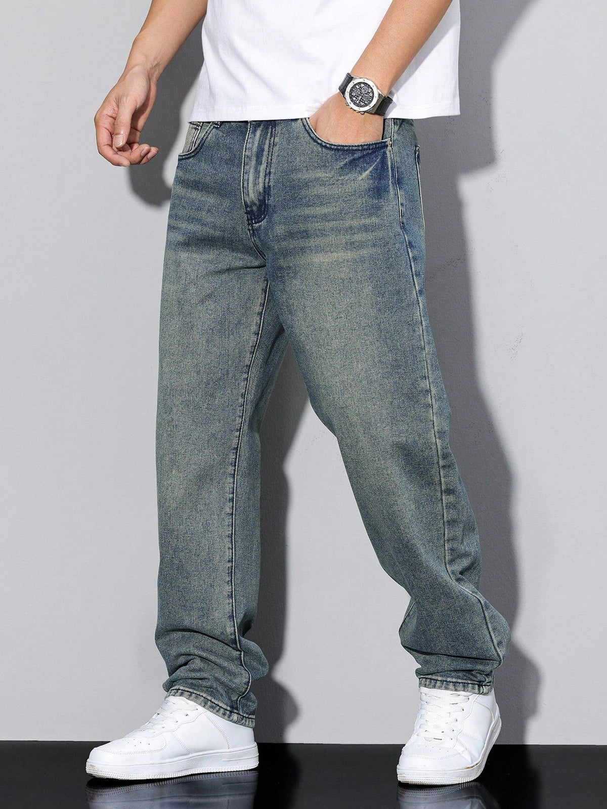 Baggy Jeans | Wijde Spijkerbroek met Washed Look