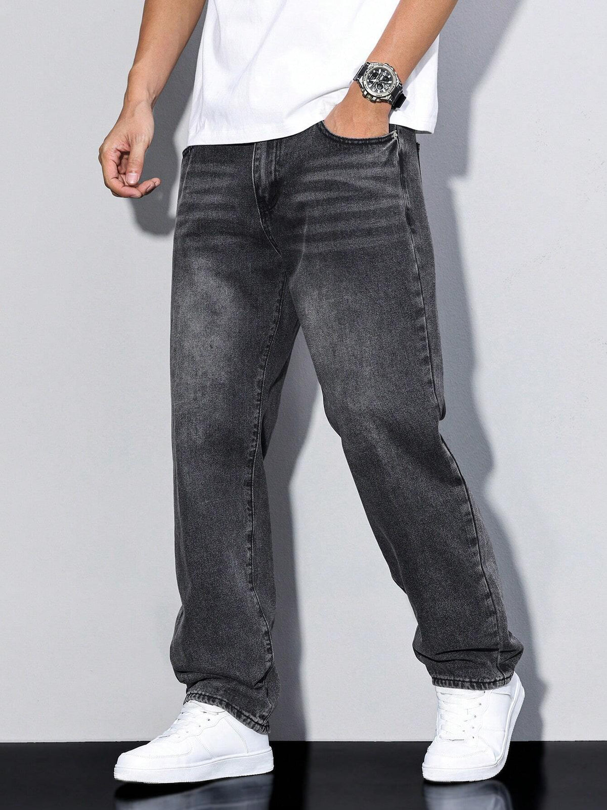 Baggy Jeans | Wijde Spijkerbroek met Washed Look