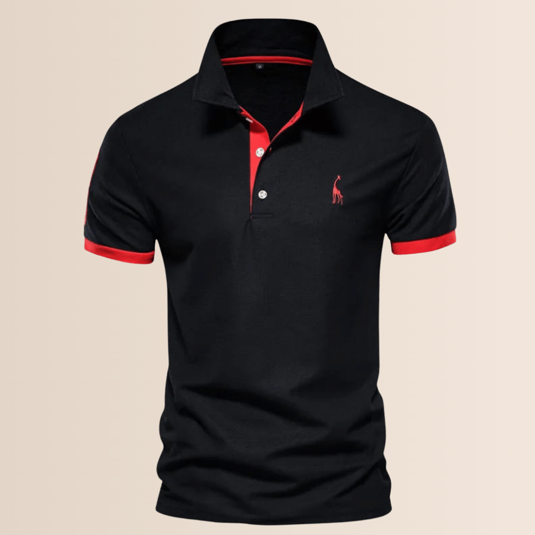 Heren katoenen poloshirt met opstaande kraag