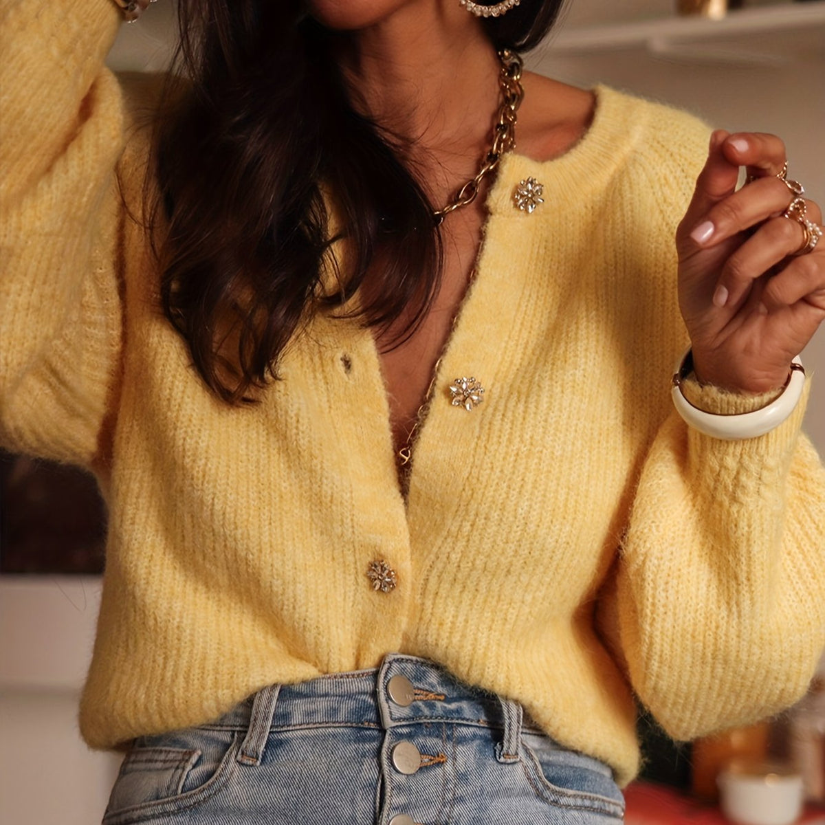 Blazer Trui Dames | Knoopsluiting & Verzorgde Look