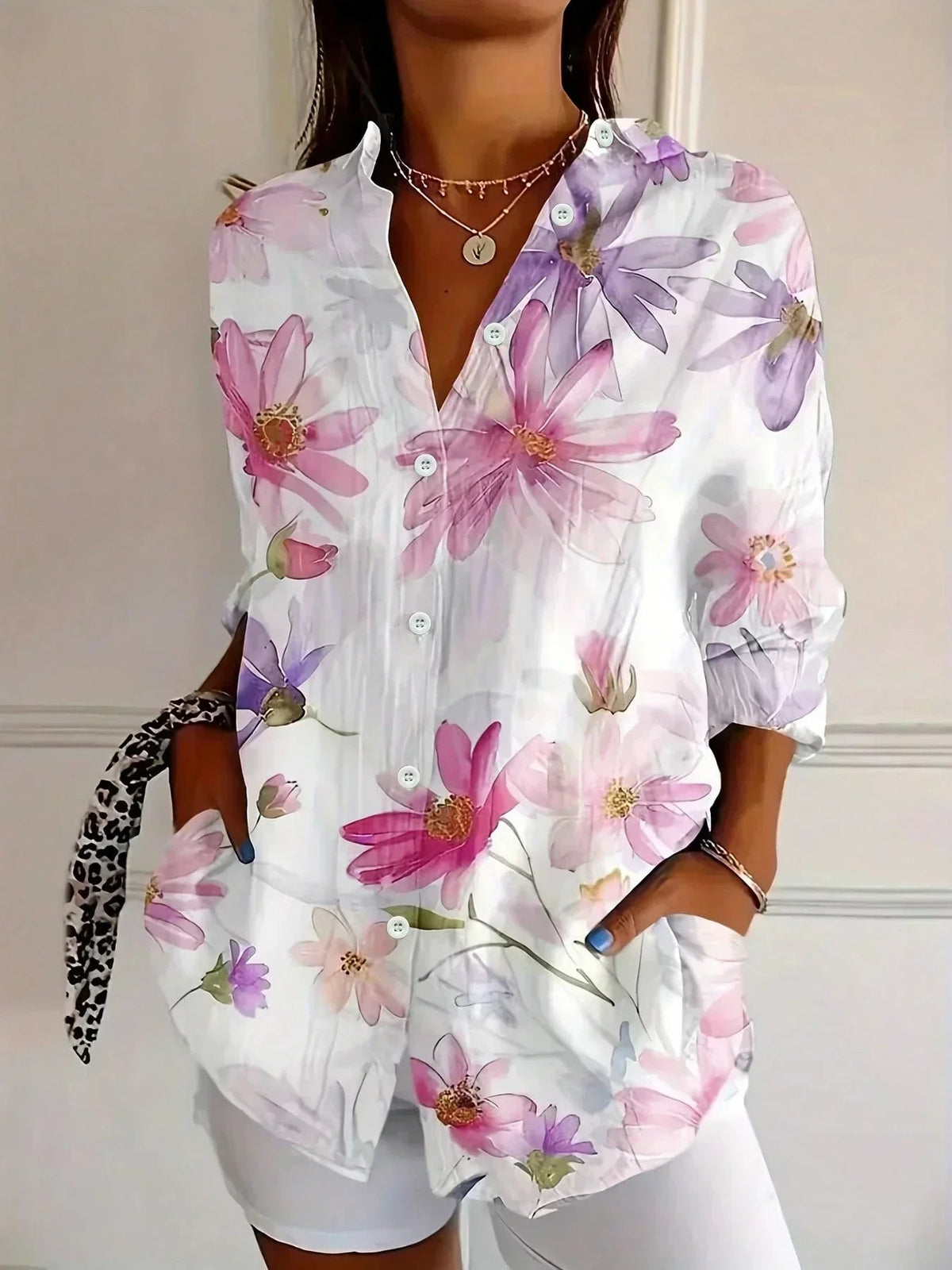 Blouse Dames | Kleurrijke Print & Losvallende Pasvorm