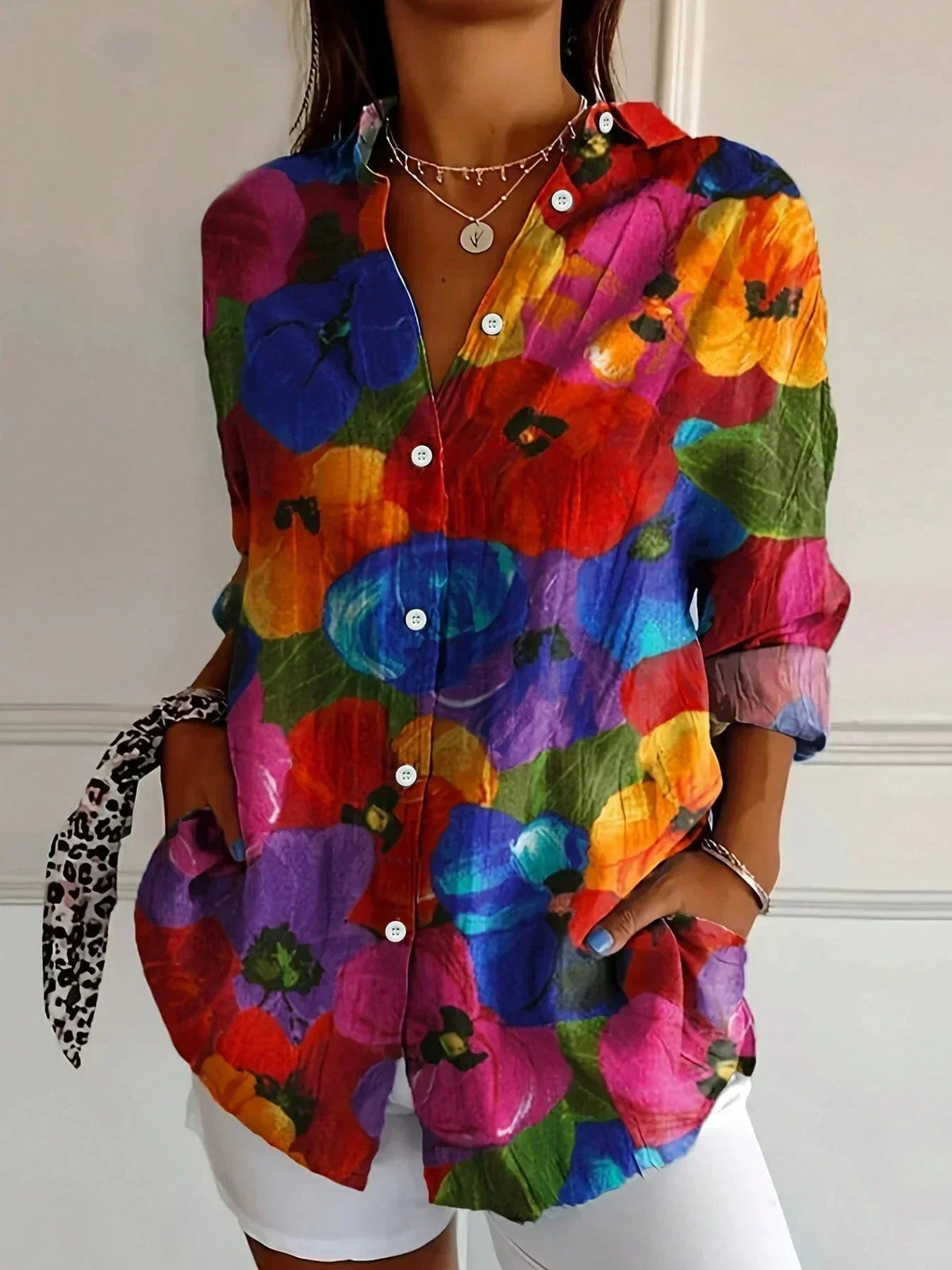 Blouse Dames | Kleurrijke Print & Losvallende Pasvorm