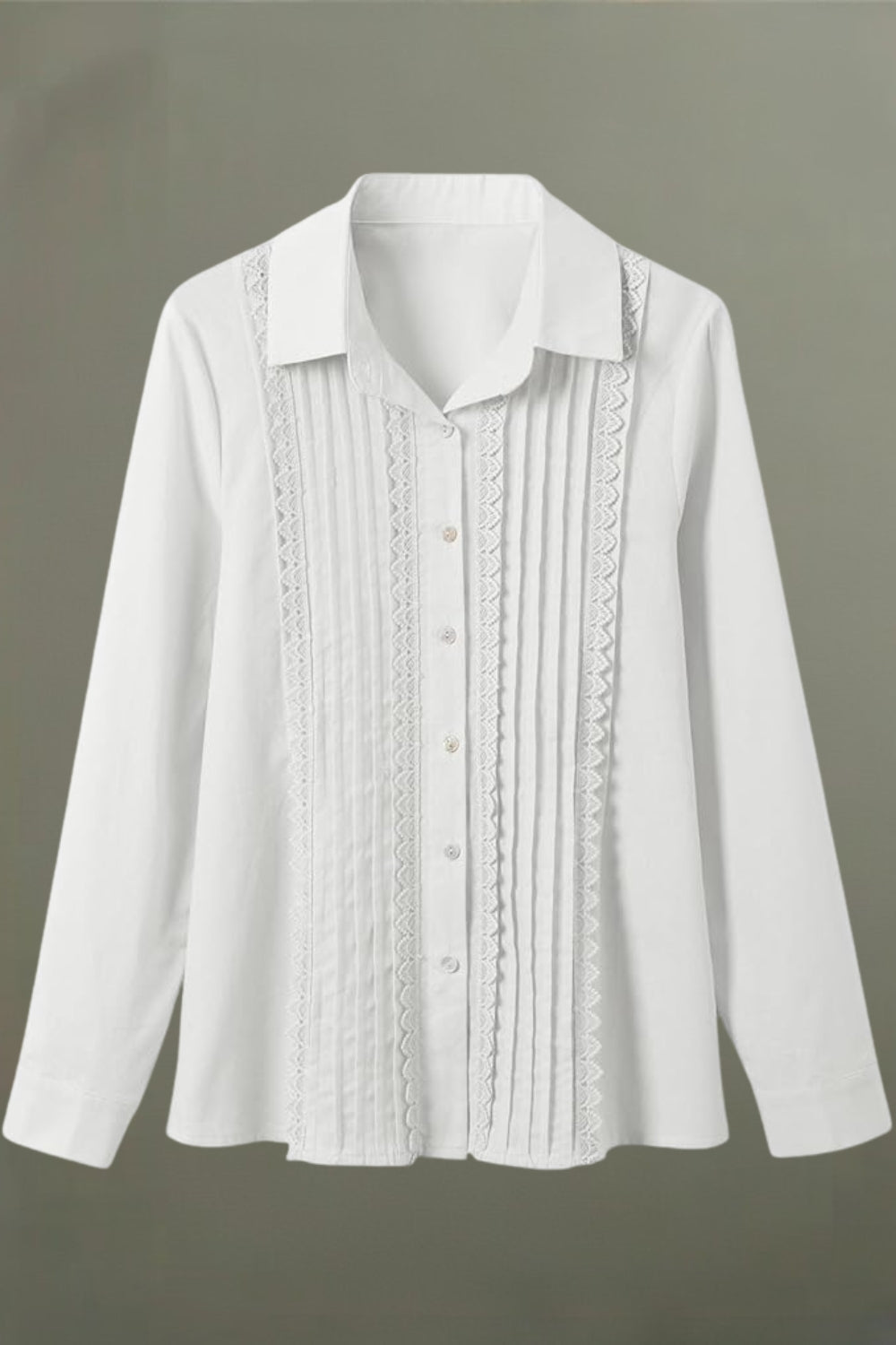 Blouse Dames | Plissé Detail & Klassieke Knoopsluiting