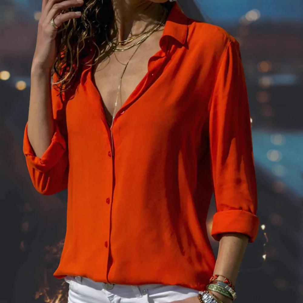 Blouse Met Knoopsluiting | Taille-Accent & Klassieke Knoopsluiting