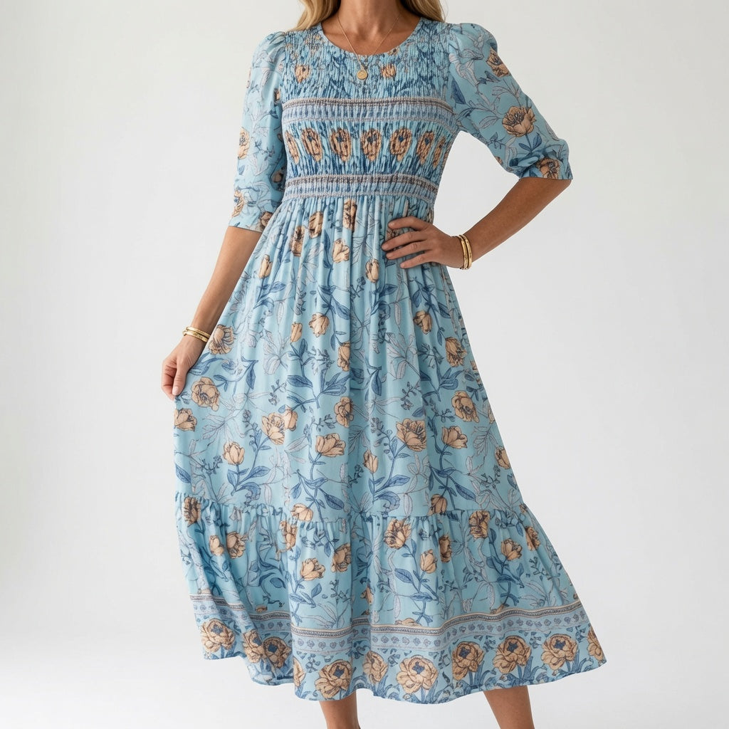 MAXI-JURK MET BLOEMENPRINT VOOR VROUWEN