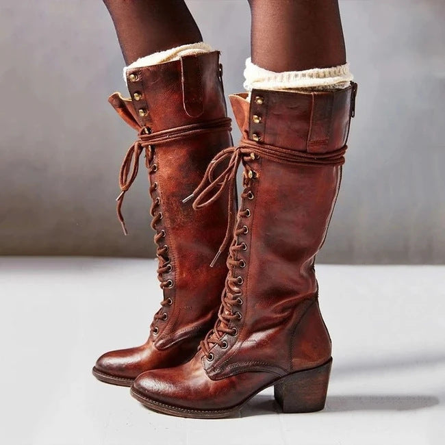Boots Dames | Kniehoog & Stoer met Blokhak