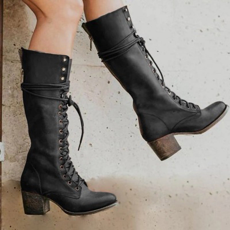Boots Dames | Kniehoog & Stoer met Blokhak