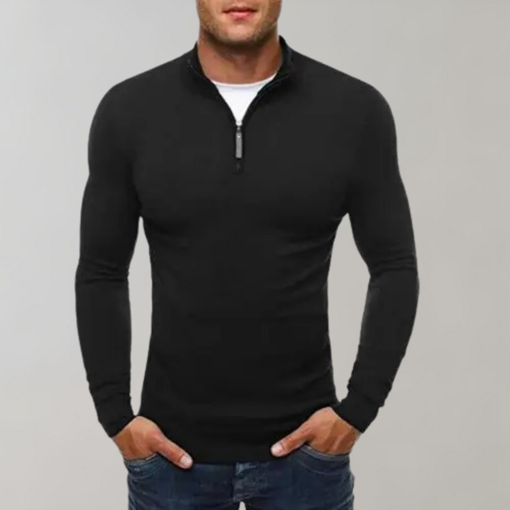 Comfortabel Sweater Met Half Zip Heren - Silvester