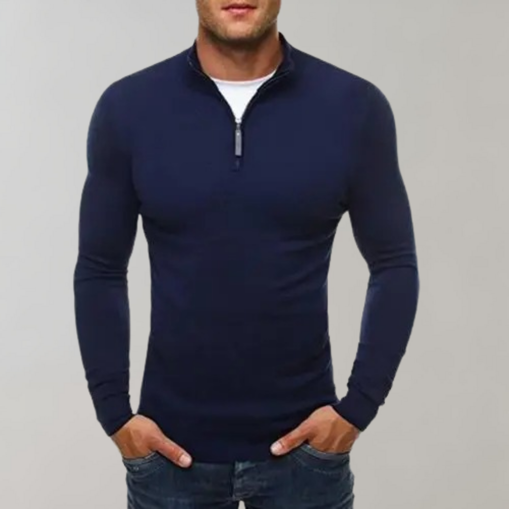 Comfortabel Sweater Met Half Zip Heren - Silvester