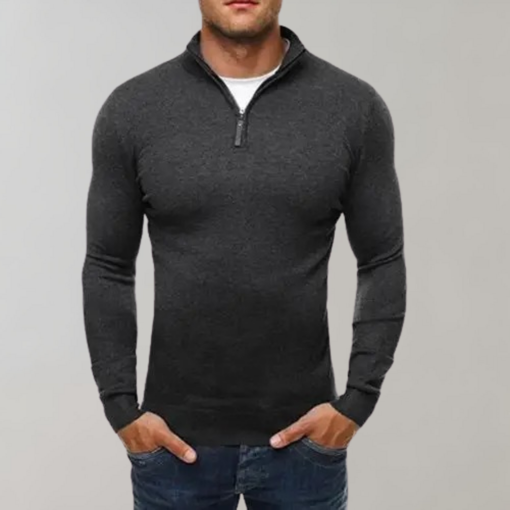 Comfortabel Sweater Met Half Zip Heren - Silvester