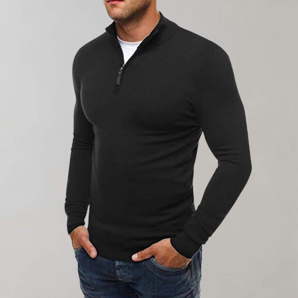 Comfortabel Sweater Met Half Zip Heren - Silvester