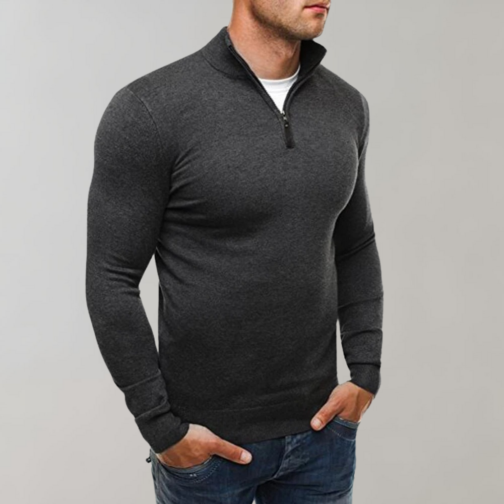Comfortabel Sweater Met Half Zip Heren - Silvester